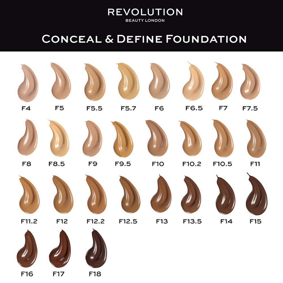 Flytande makeupbas Revolution Make Up Conceal Define Nº F9 23 ml